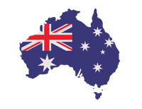 australia flag in continent shape 